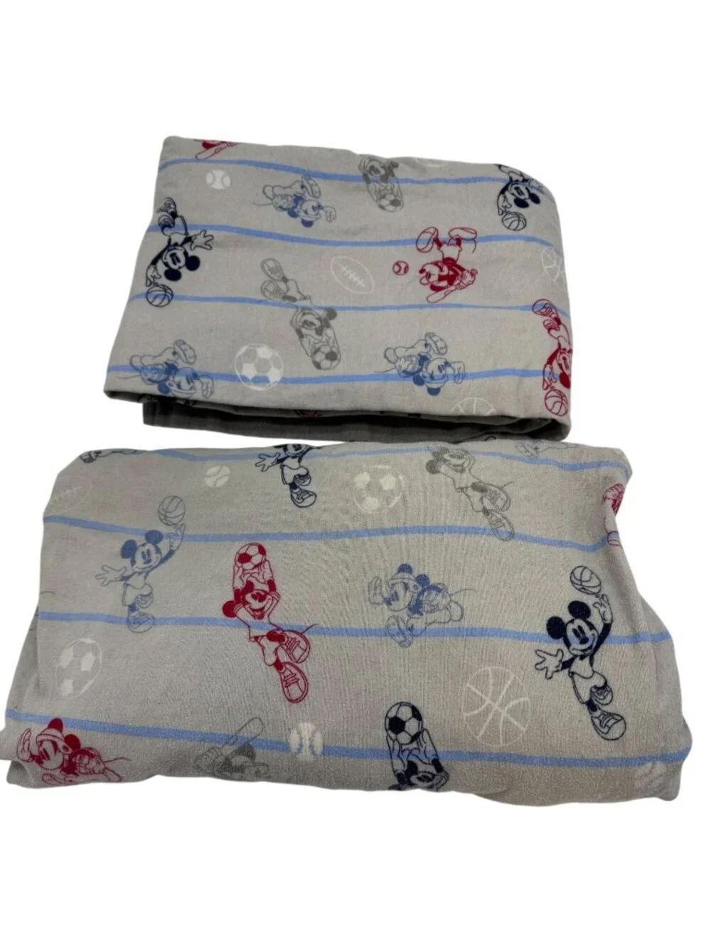 Disney Jumping Beans Bedsheet Flat & Fitted Sheet Set Twin Mickey Mouse Gray